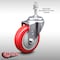 Service Caster 4 Inch SS Red Polyurethane Wheel Swivel 10mm Threaded Stem Caster SCC SCC-SSTS20S414-PPUB-RED-M1015 - alternate 2